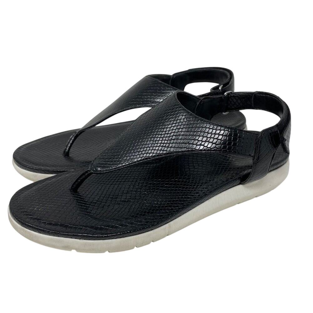 Naturalizer Black Faux Leather Thong Sandals Size 9M - Picture 2 of 11
